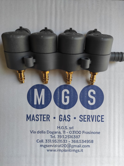 Iniettori Rail 4 Cilindri Unito Romano Autogas Sensa Sensore Temp Gas Cod. Rr4Fast2