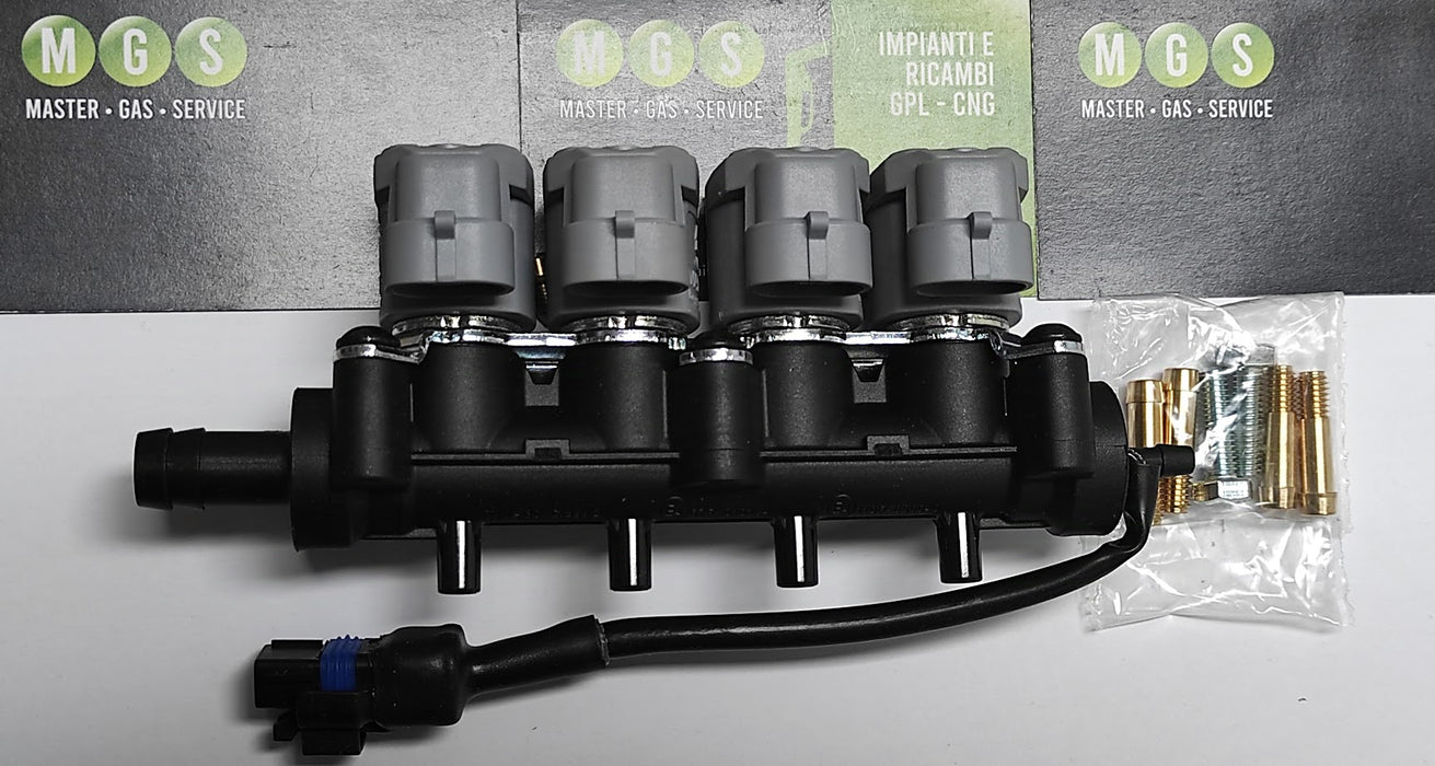 Iniettori Rail 4 Cilindri Valtek 2 Omh Con Sensore Temp Gas Cod. 37Evg91