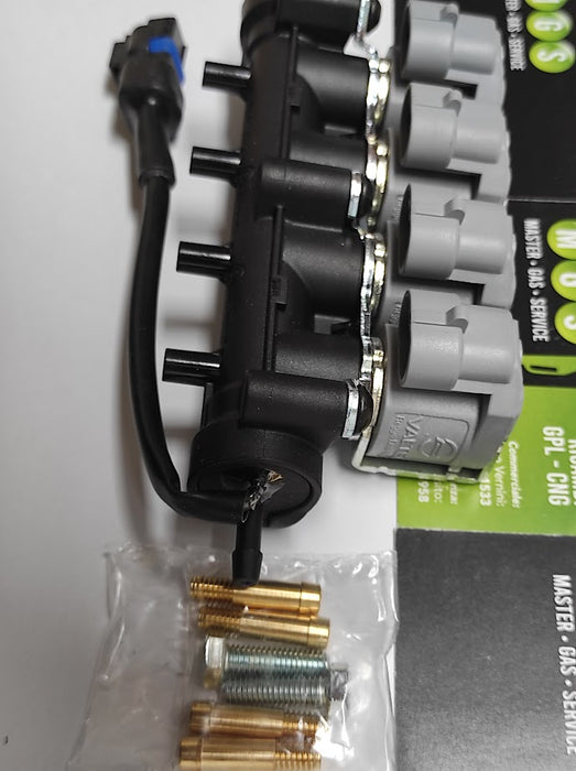 Iniettori Rail 4 Cilindri Valtek 2 Omh Con Sensore Temp Gas Cod. 37Evg91